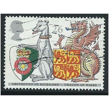 GB 1998 Queen's Beasts 26p Greyhound Richmond & Dragon Wales Used SG 2029 Sc1799