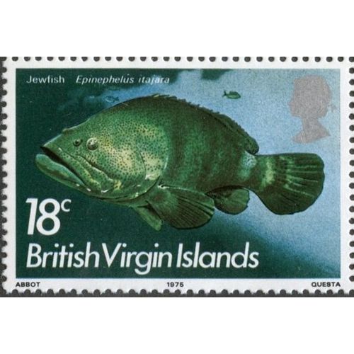 BVI Virgin 1975 Fish 18c Spotted Jewfish Unmounted Mint NHM SG 339 Sc 293 Stamp