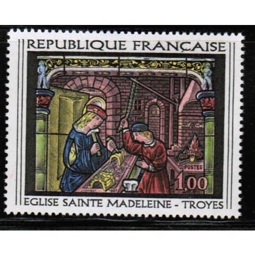 1967 France - Art / Ste-Madeleine Church window 1.00 Fr.- Sc# 1175 Mint NH