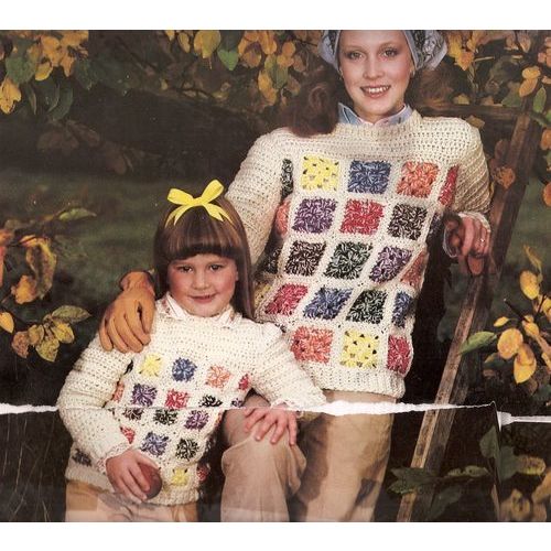 Crochet Sweater Pattern Woman's/Child's Granny Square