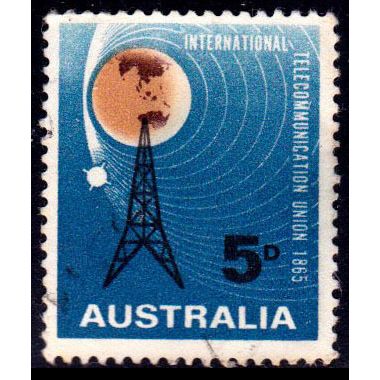 Australia 1965 Telecommunications Union 5d Used Stamp..