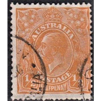 AUSTRALIA, 1928 1/2d George V orange, SG 94 (Scott #66), used