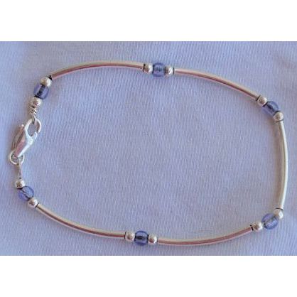 Purple blue silver bracelet