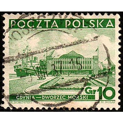Poland 1937 Building 10Gr Used Stamp Cdynia