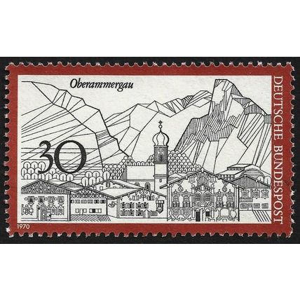 GERMANY 1970 Oberammergau Town 30pf Sc#1049 - USED @M714