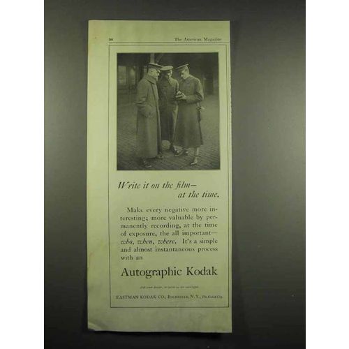 1917 Autographic Kodak Camera Ad - Write on the Film