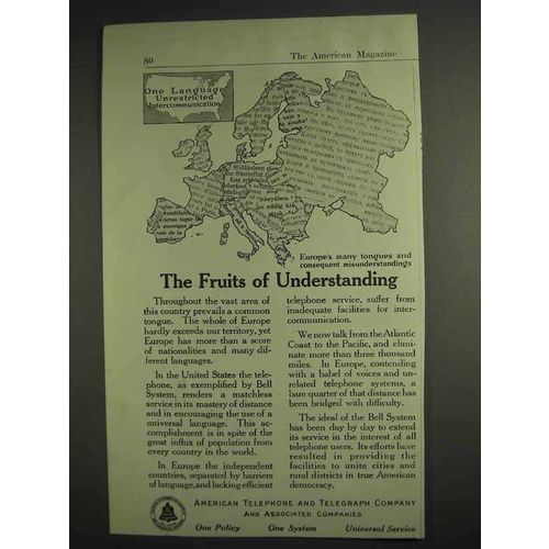 1917 AT&T Telephone Ad - The Fruits of Understanding