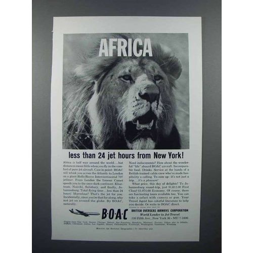 1960 BOAC Airways Ad - Africa Less Than 24 Hours