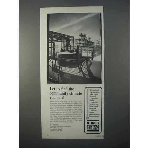 1966 Illinois Central Railroad Ad - Community Climate