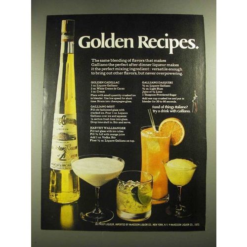1971 Galliano Liqueur Ad - Golden Recipes