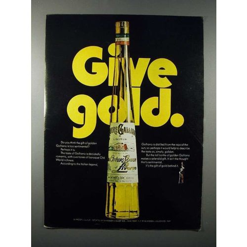 1971 Galliano Liqueur Ad - Give Gold