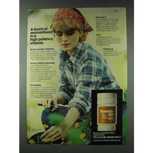 1978 Stresstabs 600 Vitamins Ad - Womanhood