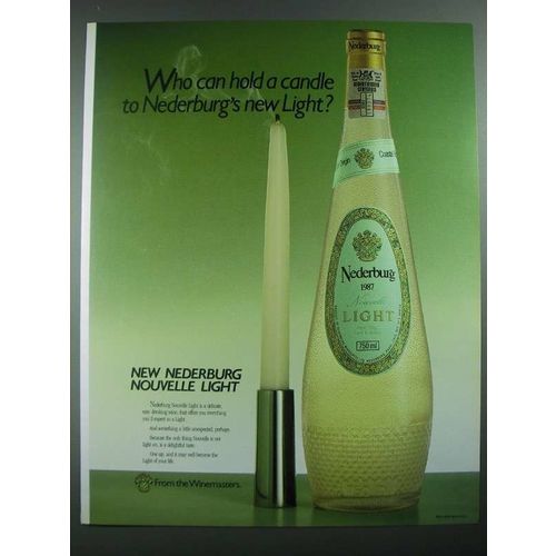 1988 Nederburg Nouvelle Light Wine Ad - Who Can Hold a Candle