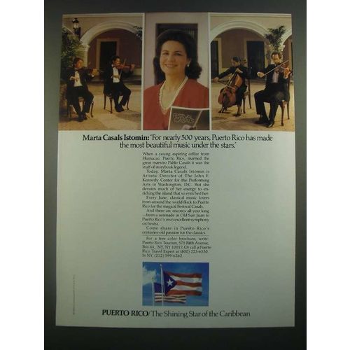 1988 Puerto Rico Tourism Ad - Marta Casals Istomin