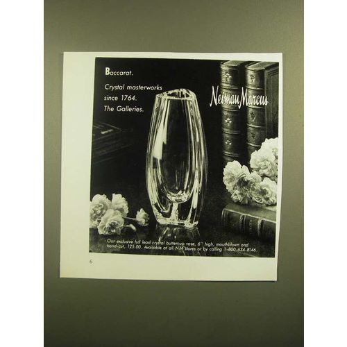 1988 Neiman Marcus Baccarat Crystal Buttercup Vase Ad
