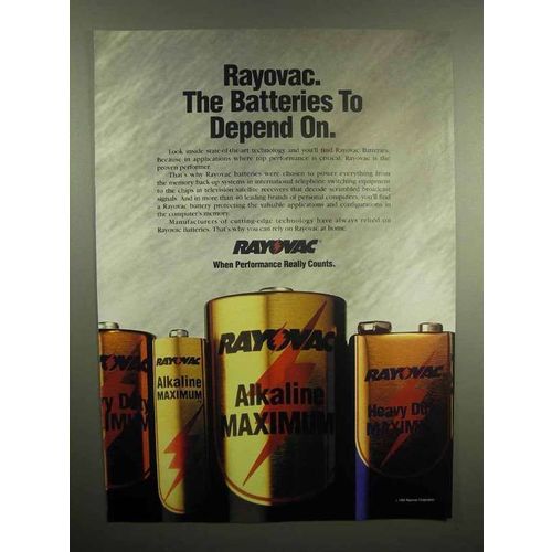 1992 Rayovac Battery Ad - Batteries to Depend On