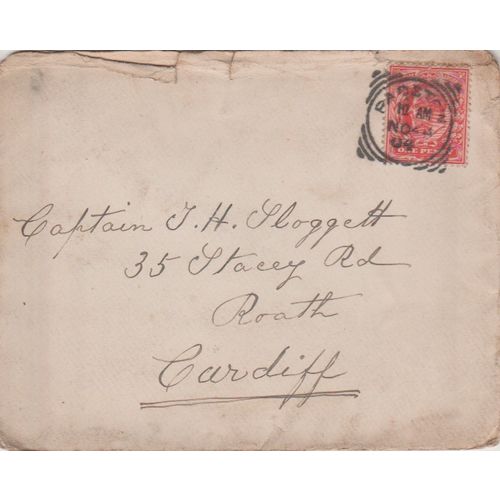 GB 1904 cover Padstow to Cardiff with nice EdVII 1d Red stamp see others
