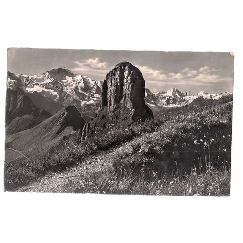 SCHYNIGE PLATTE, JUNGFRAU. vintage used postcard 1958 postmark =