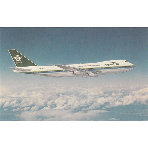Saudia Saudi Arabian Airlines Boeing B747 168B Civil Aircraft Postcard (A20106)