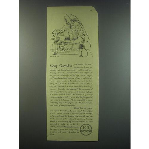1949 ICI Chemicals Ad - Henry Cavendish