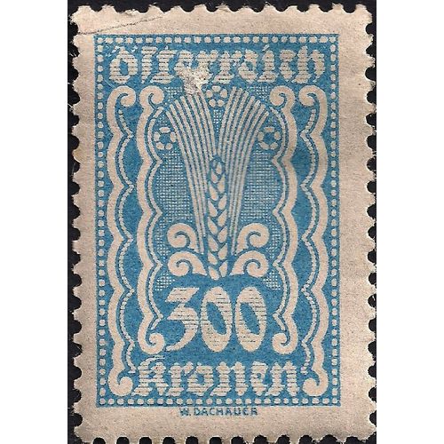 AUSTRIA, Wheat Symbol, blue 1922, 300 Kronen