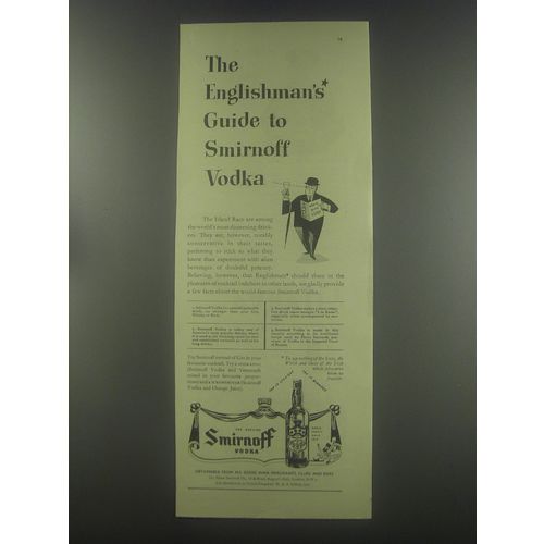 1954 Smirnoff Vodka Advertisement - The Englishman's guide to Smirnoff Vodka