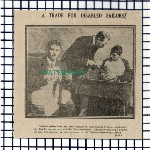 C7225) City Cordwainers Company Bethnal Green Rd Sailors WW1 - 1916 Cutting