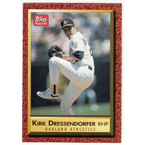 1991 Topps Magazine baseball TM53 Kirk Dressendorfer insert card –NM- Athletics