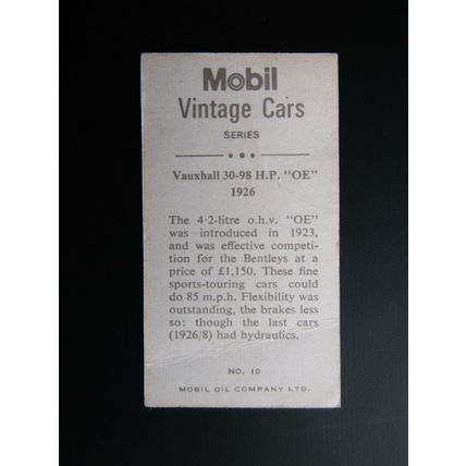 Mobil Oil 1966 Vintage Cars Cards Card Variants (e33)