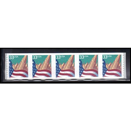 3281c 33c U.S. Flag Over City Very Fine MNH PNC 5555/5 KA9377
