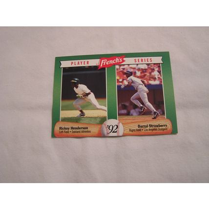 Rickey Henderson/D. Strawberry 1992 French's Mustard Special Edition Combo Promo