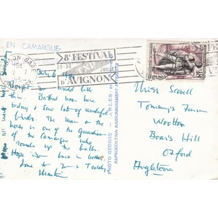 Le Saintes Maries de la Mer France Postcard 1954 used VGC