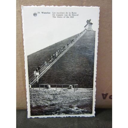 the stairs of the hill, WATERLOO, BELGIUM unused vintage postcard rp