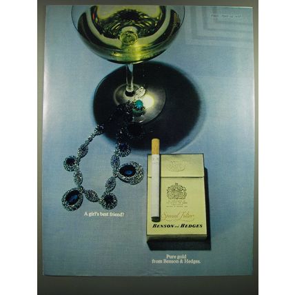 1968 Benson and Hedges Special Filter Cigarettes Ad - A girl's best friend?