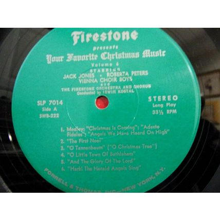 Firestone-Jack Jones-Your Favorite Christmas Carols Vol. 6-LP-1963-VG+/VG+
