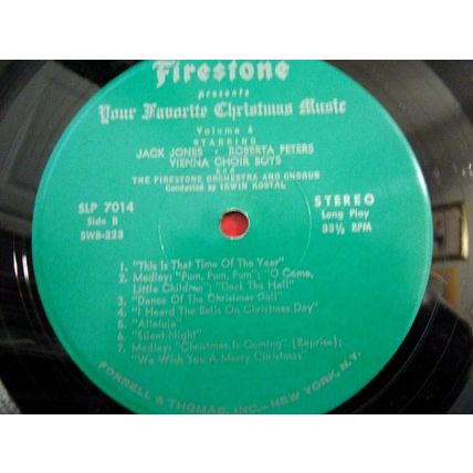 Firestone-Jack Jones-Your Favorite Christmas Carols Vol. 6-LP-1963-VG+/VG+