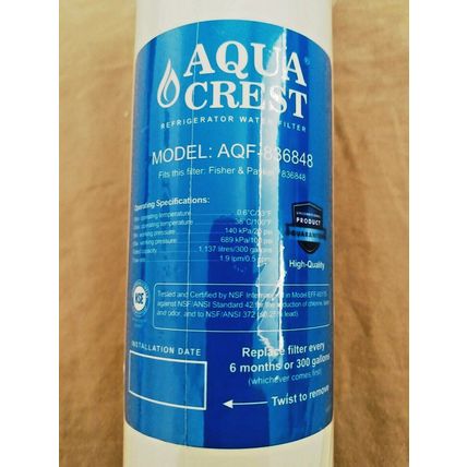 AQUACREST 836848 Refrigerator Water Filter