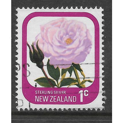 NEW ZEALAND 1975 GARDEN ROSES 1c STERLNG SILVER SG1086 FINE USED#2