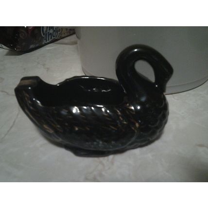 Figurine black swan ashtray