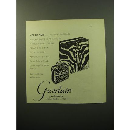 1950 Guerlain Vol de Nuit Perfume Advertisement