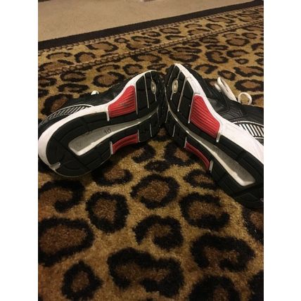 Reebok Men's Black Red White Leather Shoes Sneakers Athletic Walking Size 7.5