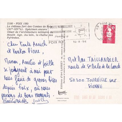 Foix Le Chateau France Postcard posted 1996 VGC