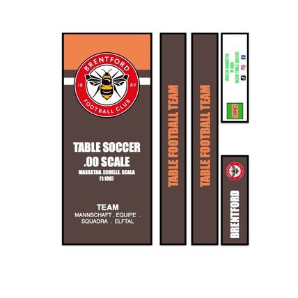 Table Football Subbuteo Box Label Brentford (ENG) 2018 away