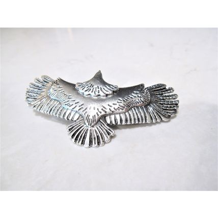 Silver or bronze metal eagle bird hair clip barrette