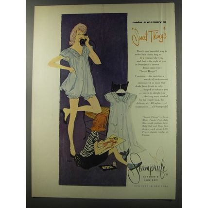 1956 Seamprufe Sweet Things Baby Doll Nightgown and Sleep coat Advertisement