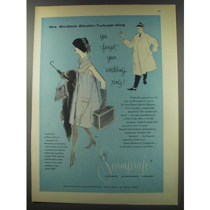 1956 Seamprufe Bonus Batiste Lingerie Ad - Mrs. Murdock - Electric - Turbojet