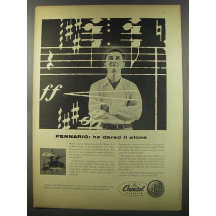 1956 Capitol Records Ad - Leonard Pennario - Pennario: he dared it alone