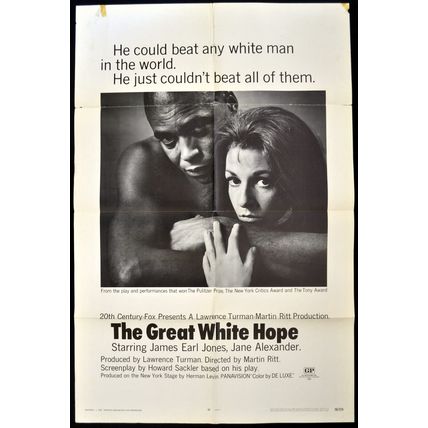 GREAT WHITE HOPE 1970 James Earl Jones, Jane Alexander US 1-SHEET POSTER