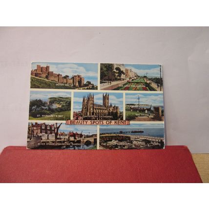 multiview, BEAUTY SPOTS OF KENT county used vintage postcard 1965 pm =