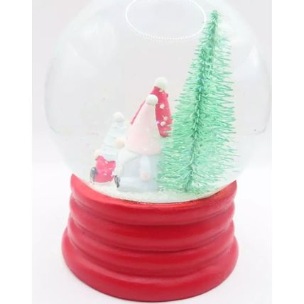 Three Gonks Snow Globe Christmas 12.5 CM Glitter Festive Home Decor Holiday